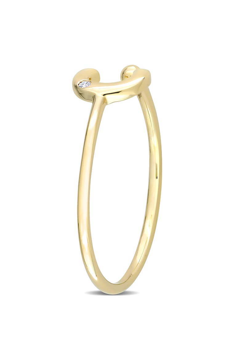 Diamond Initial Ring 10k Yellow Gold, Alternate, color, C