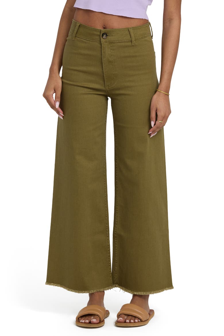 Free Fall Stretch Crop Wide Leg Pants, Main, color, MARTINI OLIVE