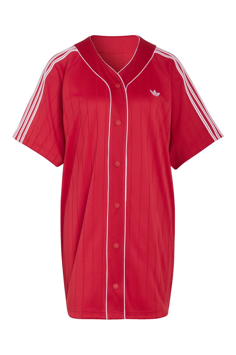 Pinstripe Baseball Minidress, Main, color, TEAM VICTORY RED/ WHITE