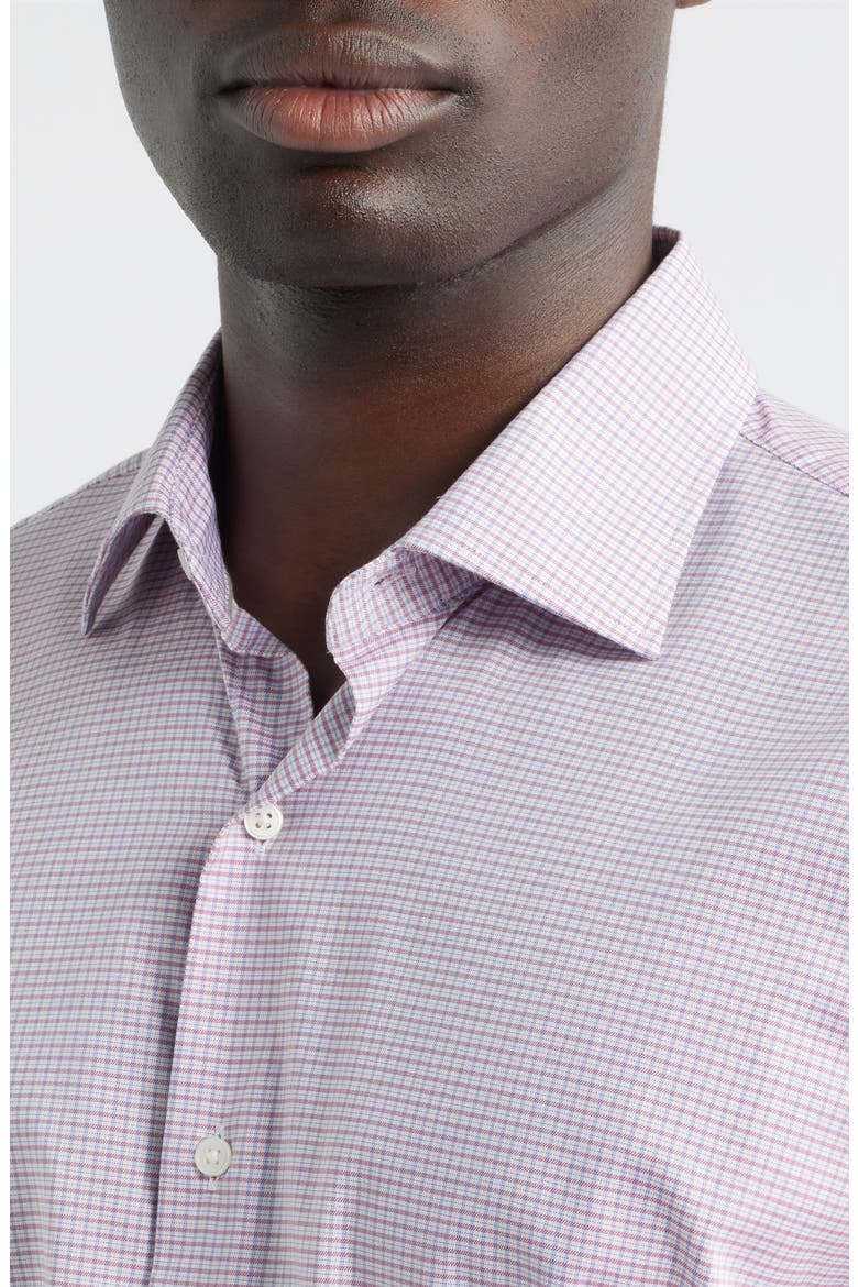 Conway Microcheck Crown Lite Performance Twill Button-Up Shirt, Alternate, color, CHILI RED