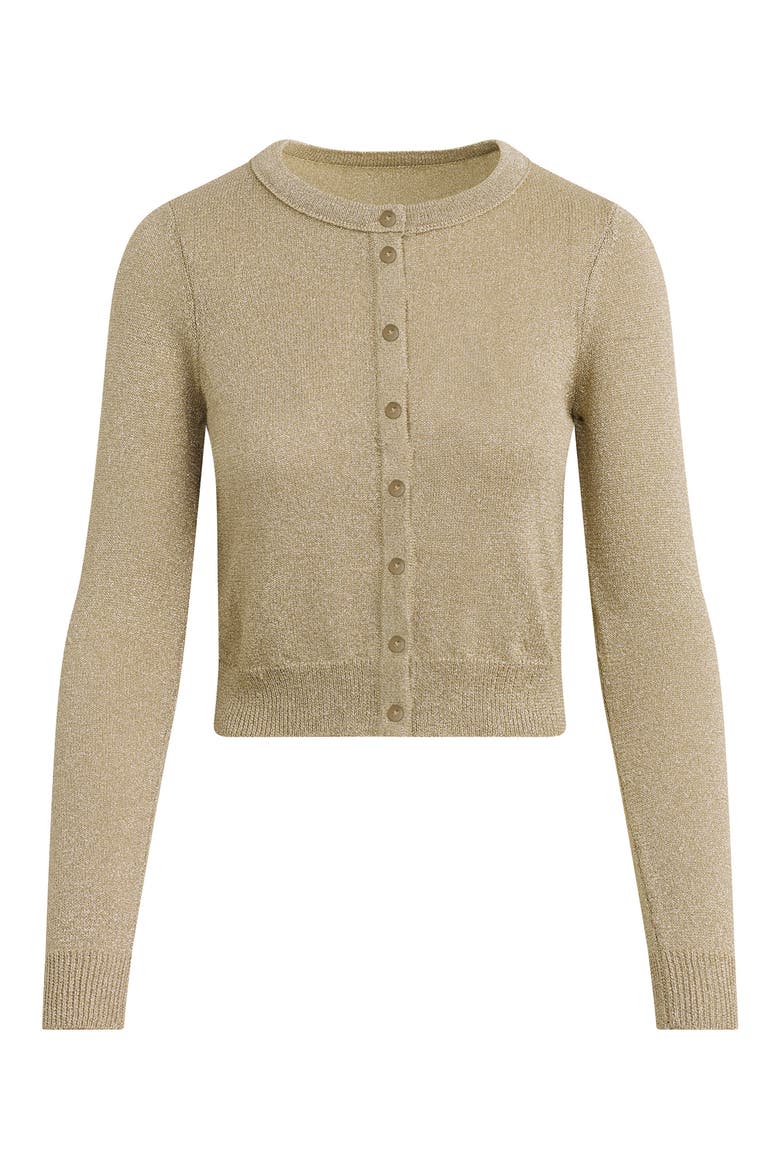 The Dani Metallic Cardigan, Alternate, color, GOLD