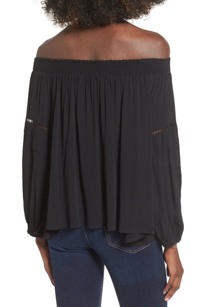 ASTR 'Ana' Off the Shoulder Top, Alternate, color, BLACK