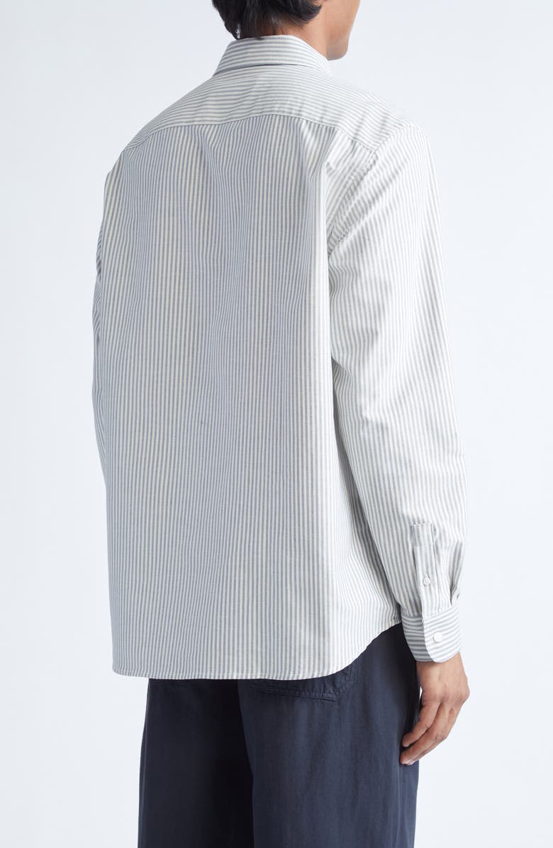 PALMES Deuce Stripe Organic Cotton Oxford Button-Down Shirt, Alternate, color, Blue Stripe