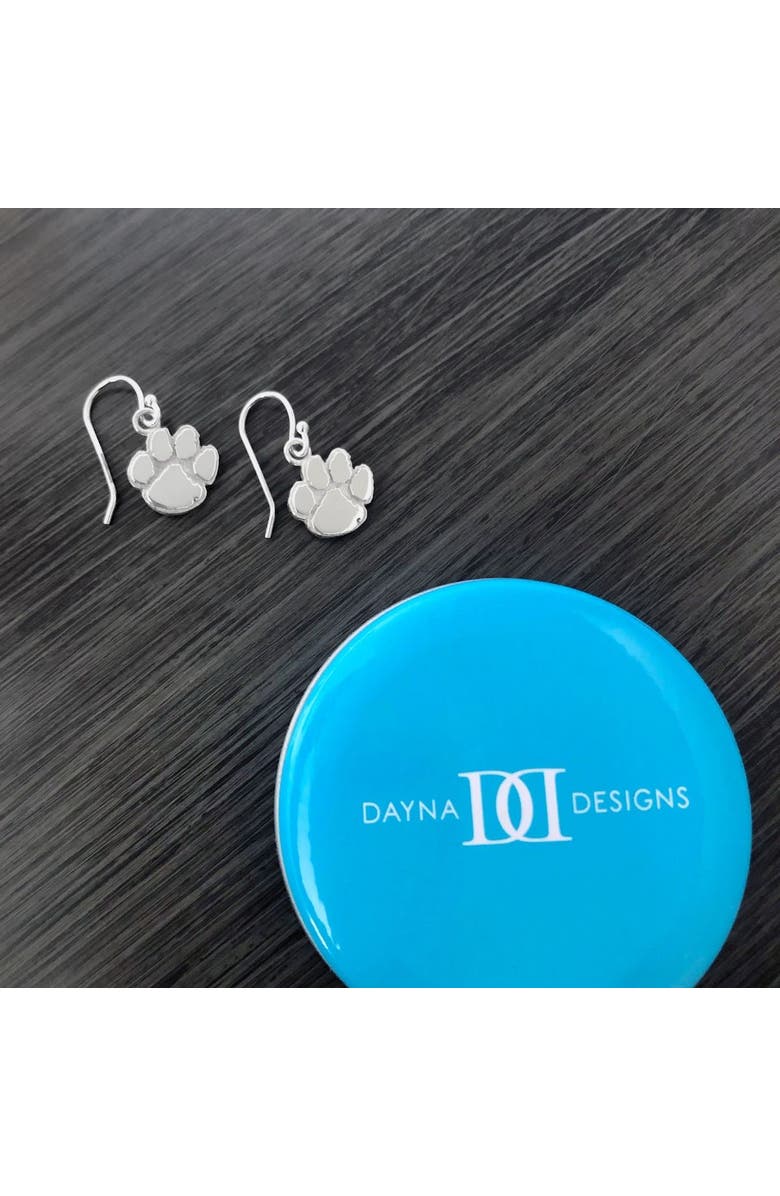 DAYNA DESIGNS Clemson Tigers Silver Dangle Earrings, Alternate, color,