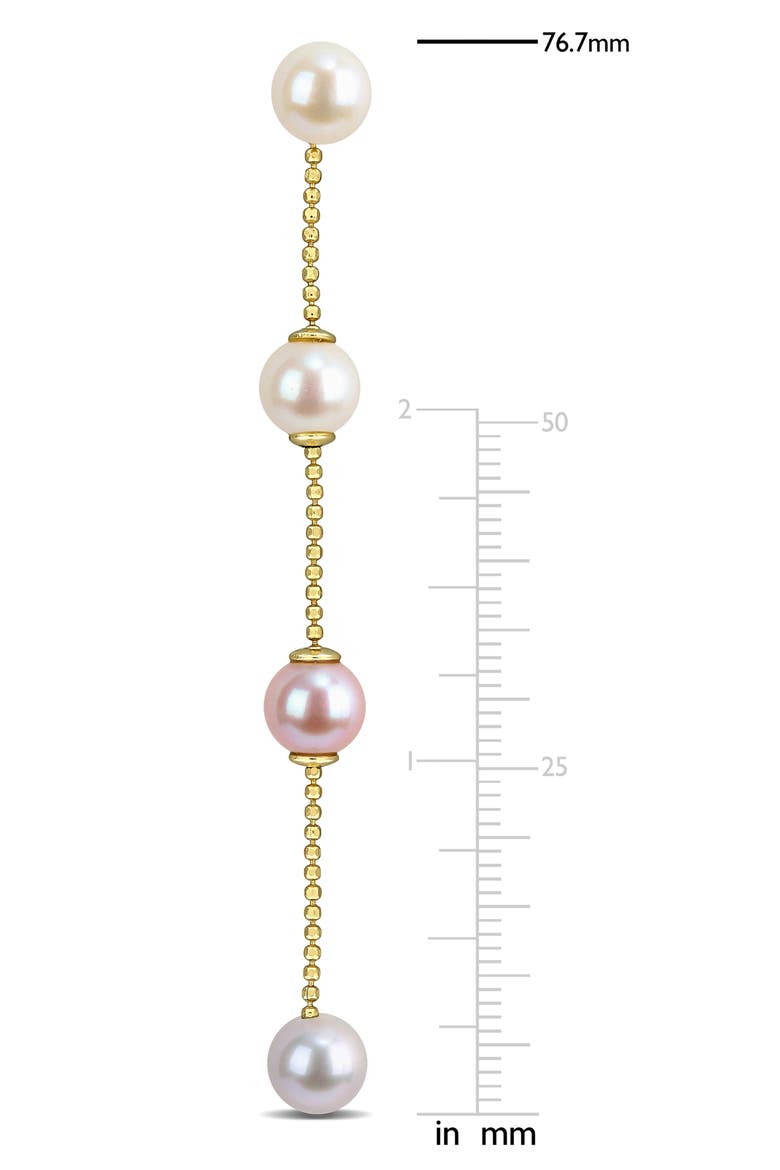 Cultured Pearl Drop Earrings, Alternate, color, GOLD