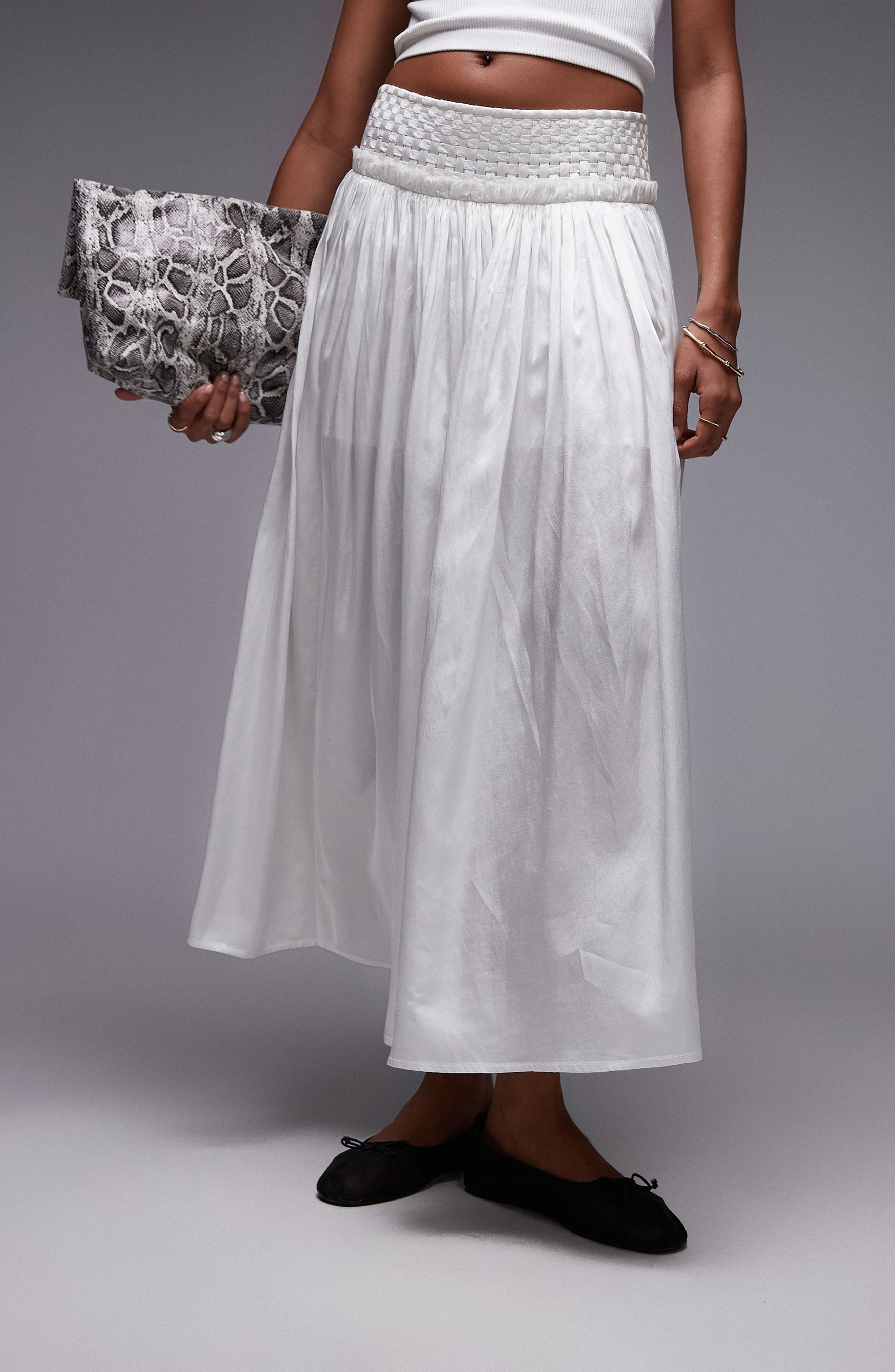 Topshop Crinkle Maxi Skirt