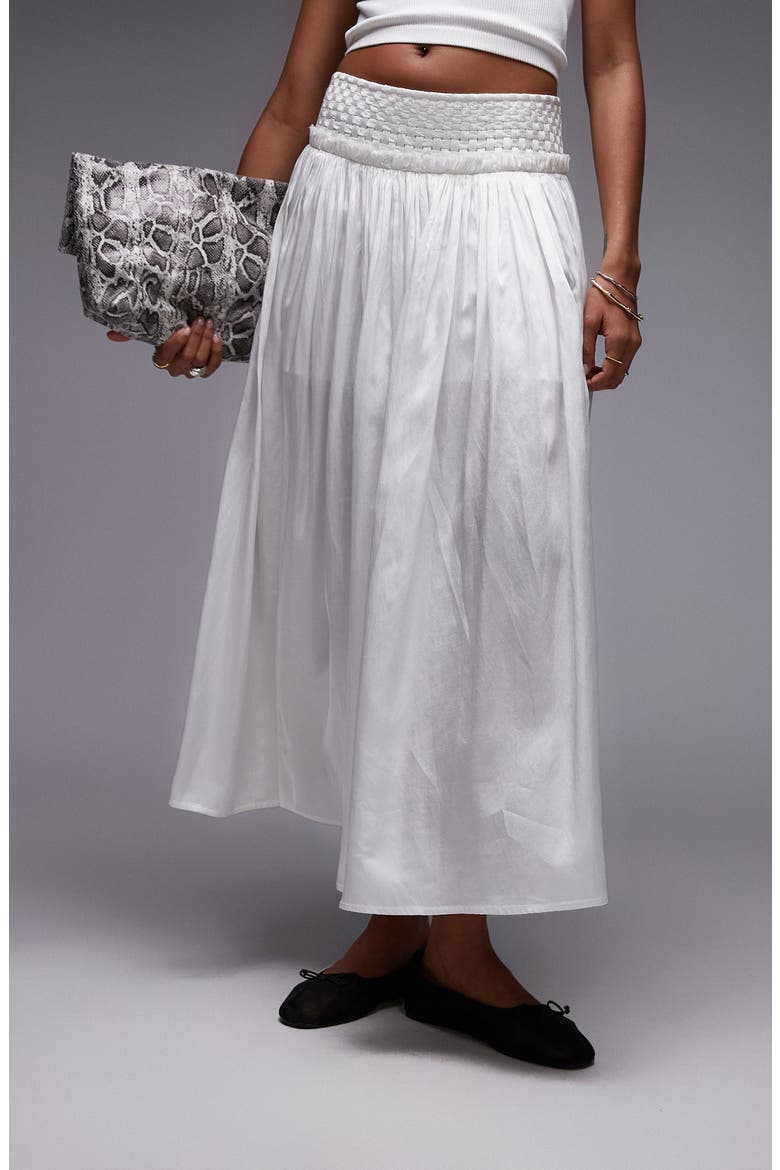 Crinkle Maxi Skirt, Main, color, IVORY