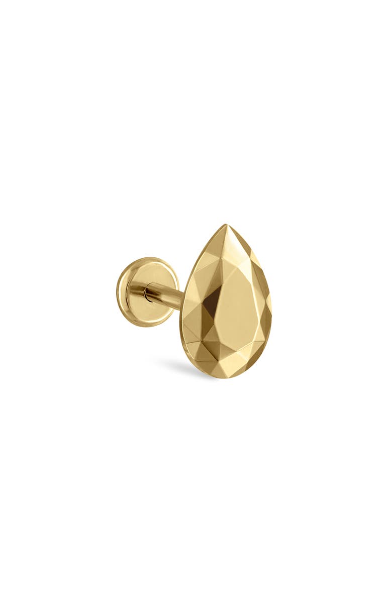 MARIA TASH Faceted Pear Single Threaded Stud Earring, Main, color, Yellow Gold