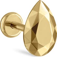 MARIA TASH Faceted Pear Single Threaded Stud Earring