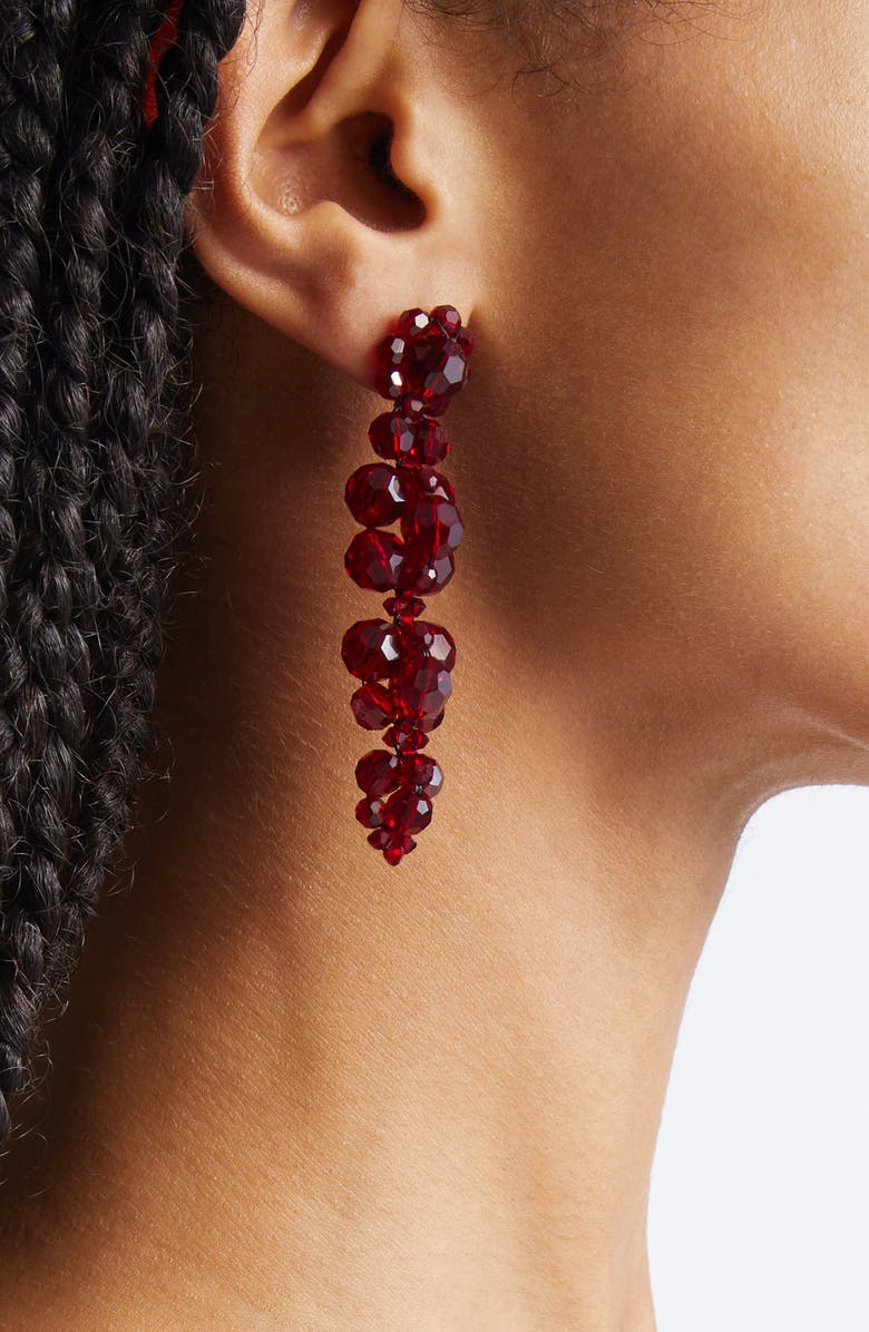 Simone Rocha Cluster Drop Earrings, Alternate, color, Blood Red