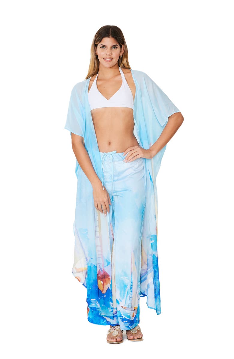 RANEES Nautica Collection Duster, Alternate, color, Light Blue