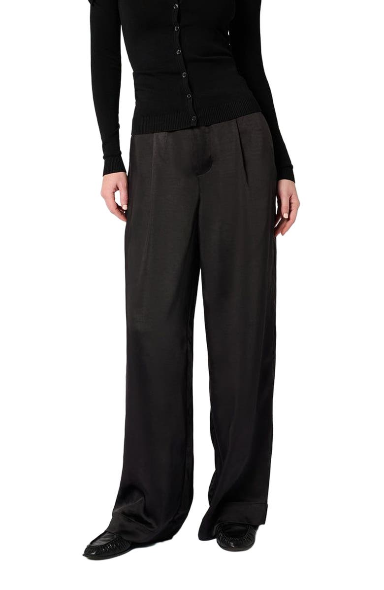 WeWoreWhat Silky Trouser Pant, Alternate, color, Black