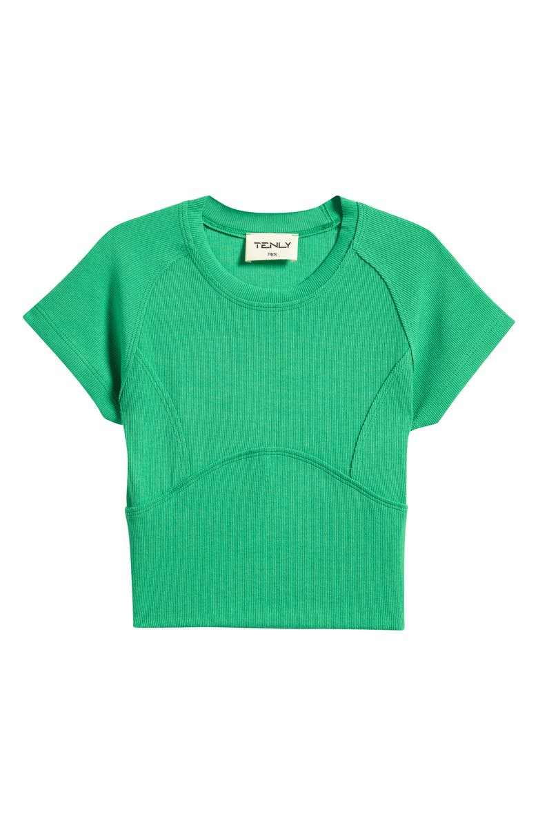 TENLY Kids' Rib Lapped Seam T-Shirt, Main, color, Seaweed