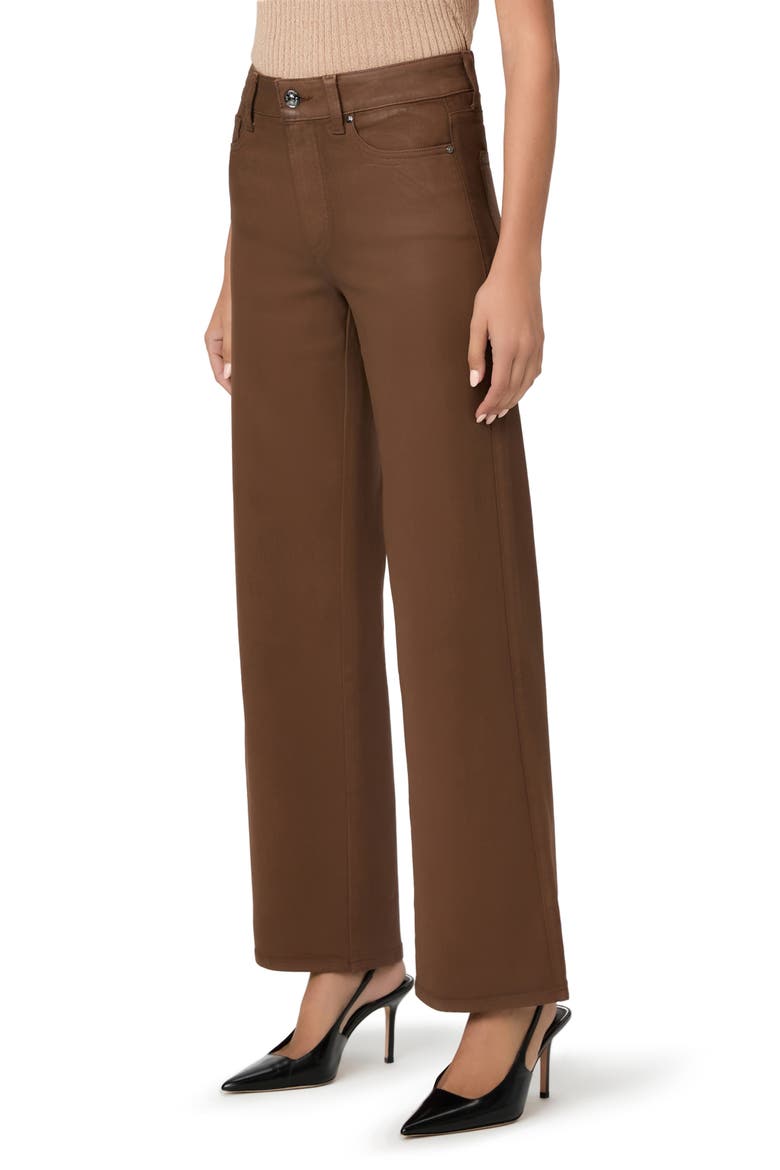 Anessa Luxe Coating High Waist Wide Leg Jeans, Alternate, color, COGNAC LUXE COATING