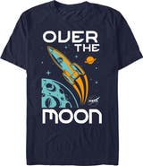 NASA Men's NASA Over the Moon Spaceship  Graphic T-Shirt
