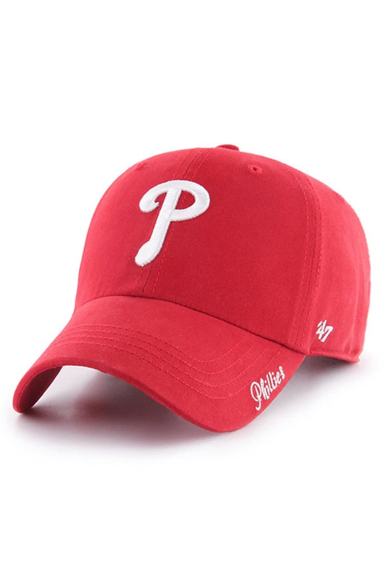 Women's '47 Red Philadelphia Phillies Team Miata Clean Up Adjustable Hat, Main, color, Red