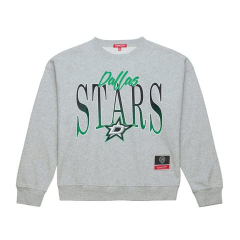 Women's Mitchell & Ness  Heather Gray Dallas Stars Hockey Night Sweatshirt