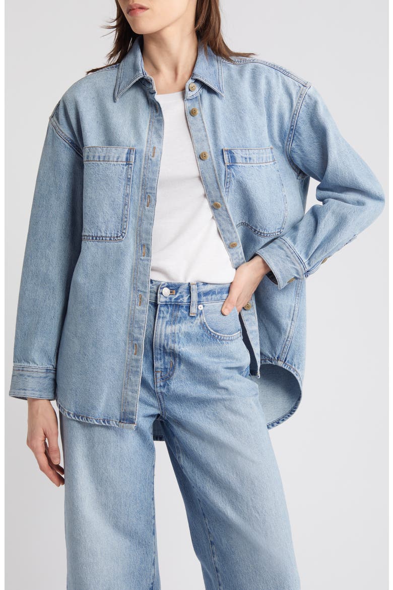 Oversize Denim Button-Up Shirt, Main, color, INVERMERE WASH