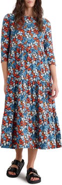 Seasalt Cornwall Tiered Organic Cotton Midi Dress