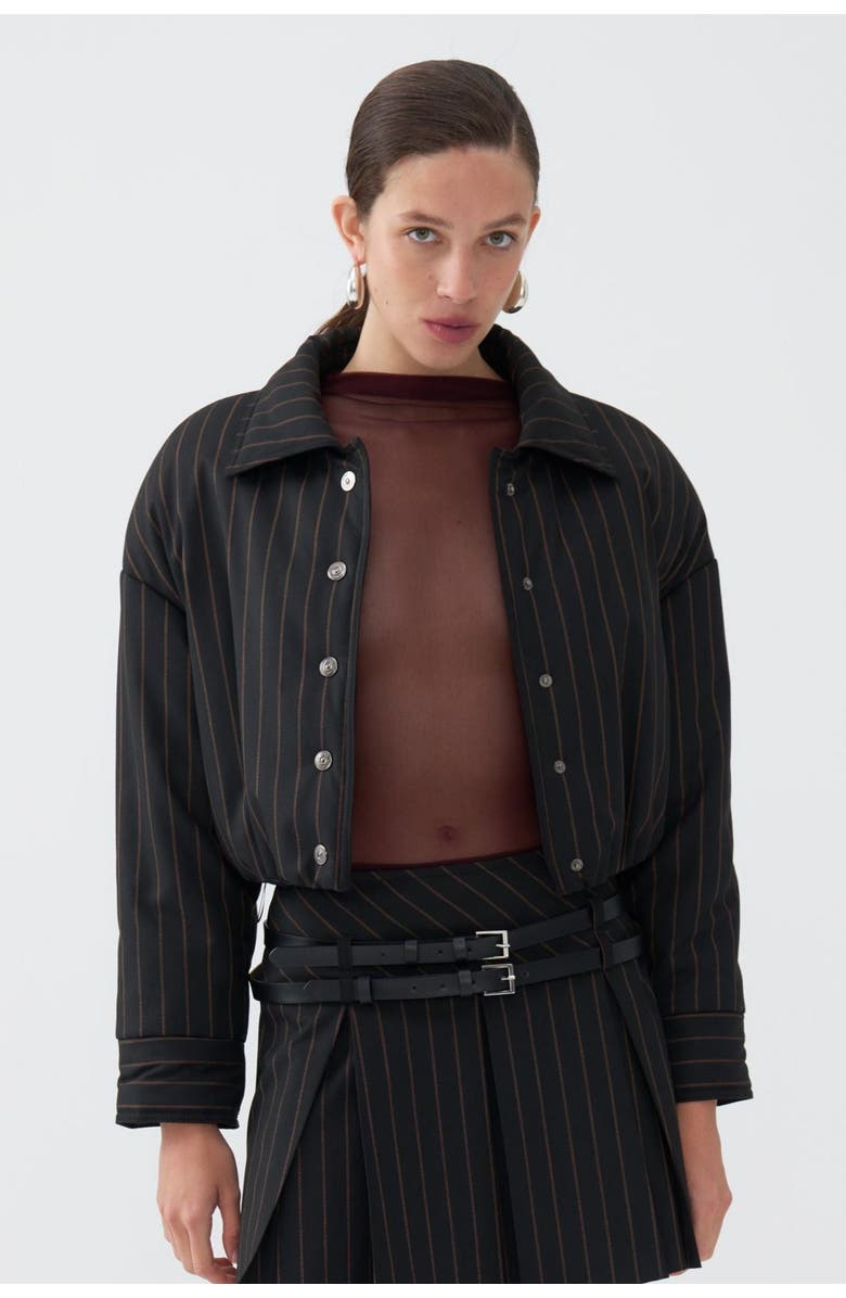Nocturne Striped Padded Shoulder Jacket, Main, color,
