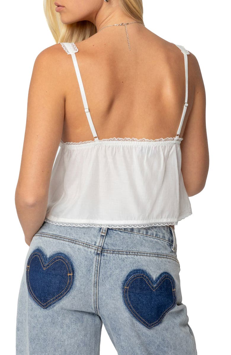 EDIKTED Andea Babydoll Tank, Alternate, color, White