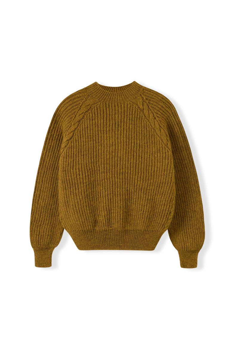 Rib Cable Sweater, Alternate, color, Dark Ochre