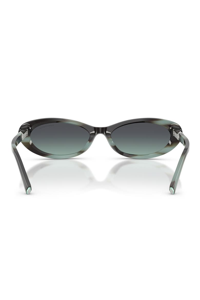 56mm Oval Sunglasses, Alternate, color, STRIPED BLACK TIFFANY / AZURE