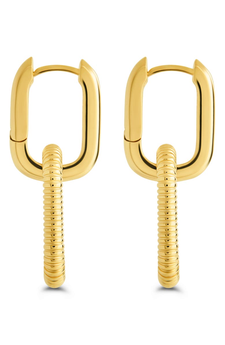 Sterling Forever Felicity Textured Chain Link Drop Earrings, Alternate, color, Gold