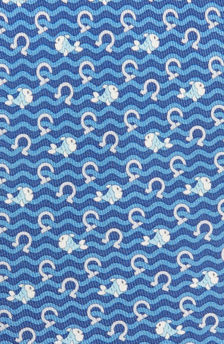 FERRAGAMO Salto Fish Gancini Silk Tie, Alternate, color,