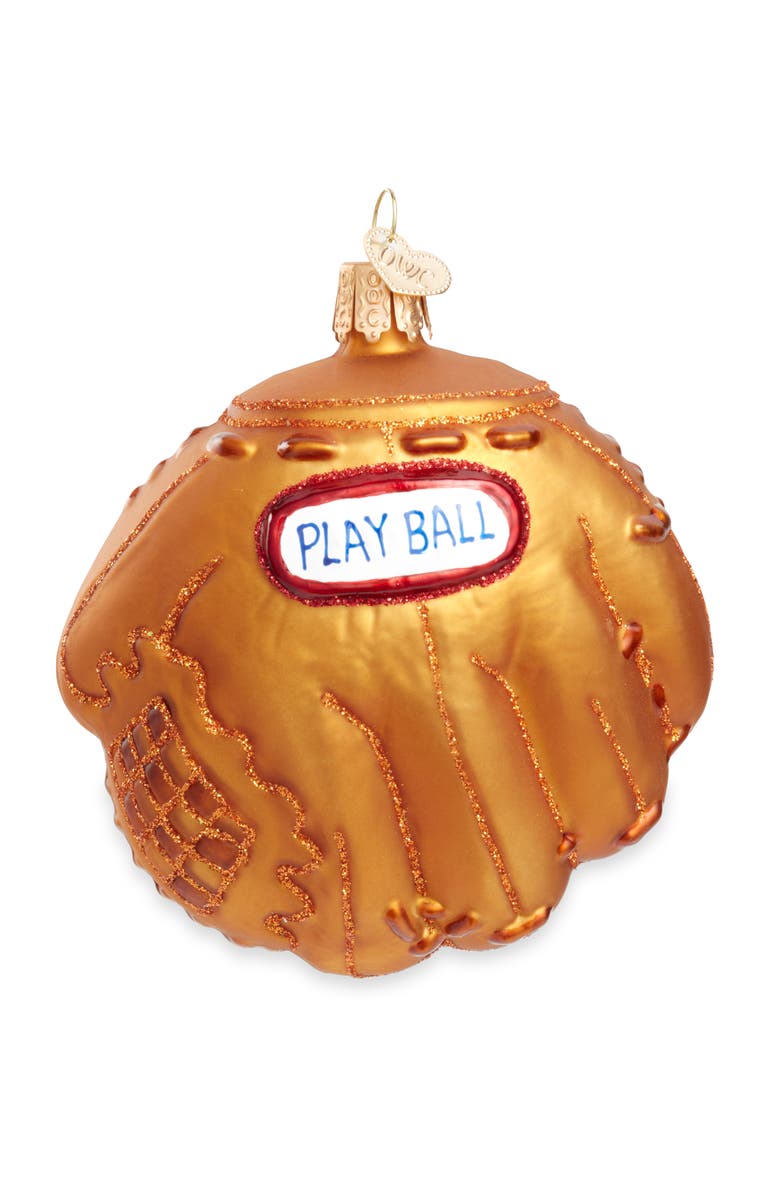 Old World Christmas Baseball Mit Christmas Ornament, Alternate, color, Brown/ White