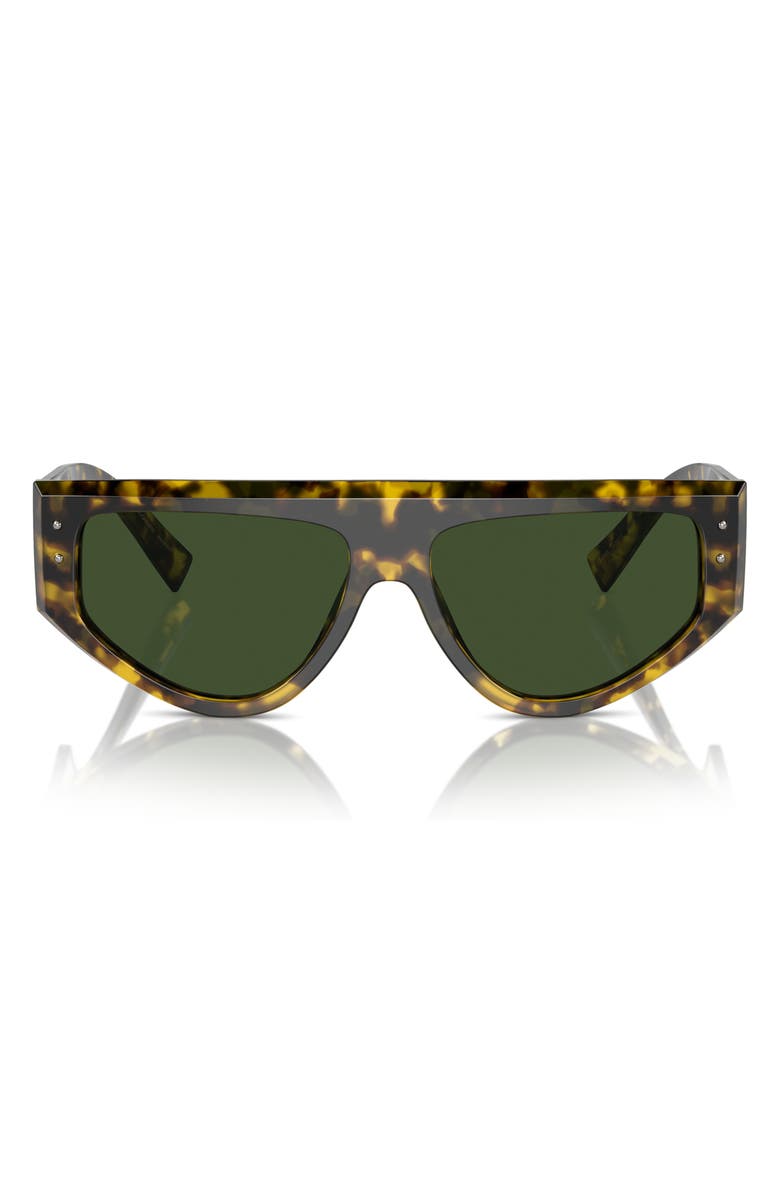 Dolce&Gabbana 57mm Rectangular Sunglasses, Alternate, color, Dark Green