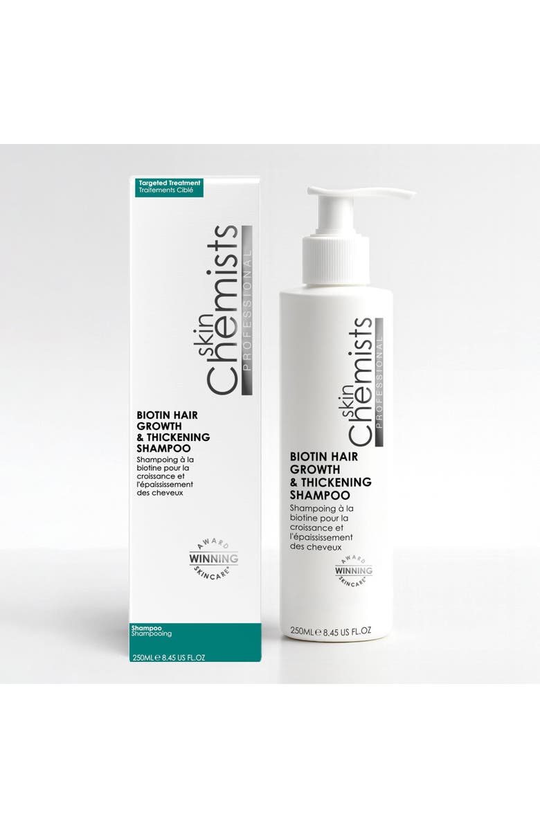 SKINCHEMISTS Biotin Hair Growth & Thickening Shampoo 250ml 50ml for Anti-Aging, Brightening, Main, color, White