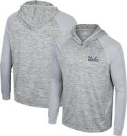 COLOSSEUM Men's Colosseum Gray UCLA Bruins Cybernetic Raglan Quarter-Zip Hooded Top