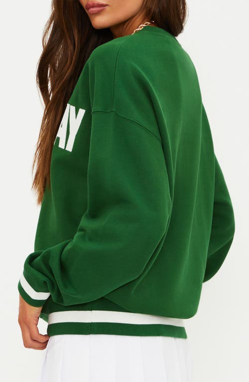Beach Riot Devyn Gameday Appliqué Sweatshirt In Green