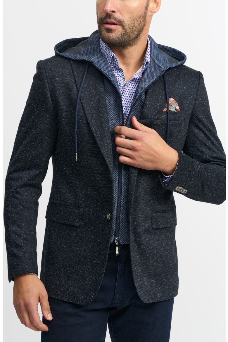 The Jetset VI Woven Sport Coat with Removable Hooded Bib, Main, color, NAVY