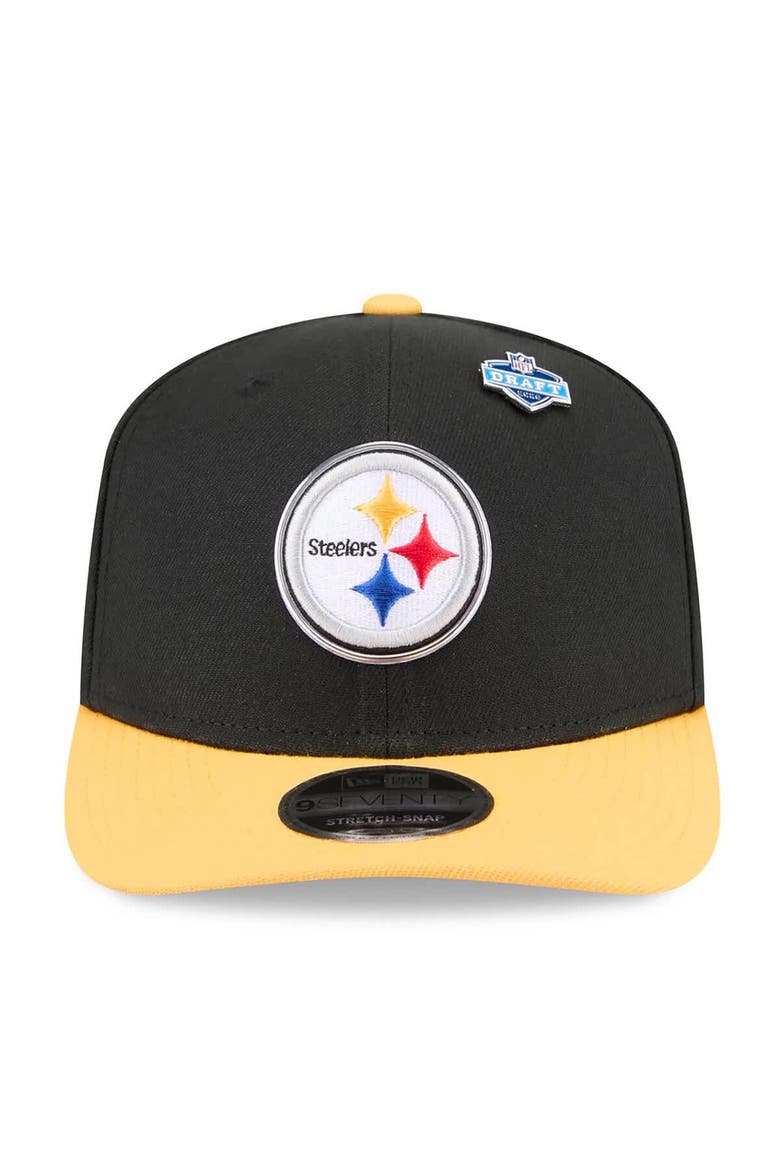 Men's New Era  Black/Gold Pittsburgh Steelers 2026 NFL Draft 9SEVENTY Adjustable Hat, Alternate, color, Black