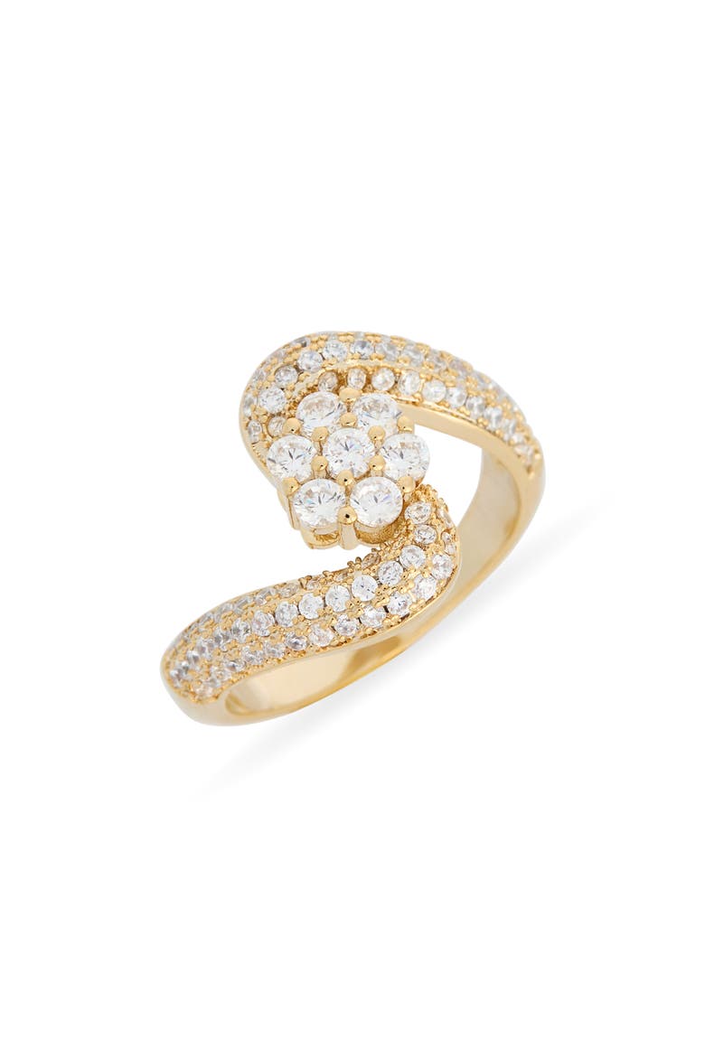 Cubic Zirconia Twisted Ring, Main, color, CLEAR- GOLD
