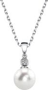 The Pearl Source Freshwater Pearl & Diamond Michelle Pendant