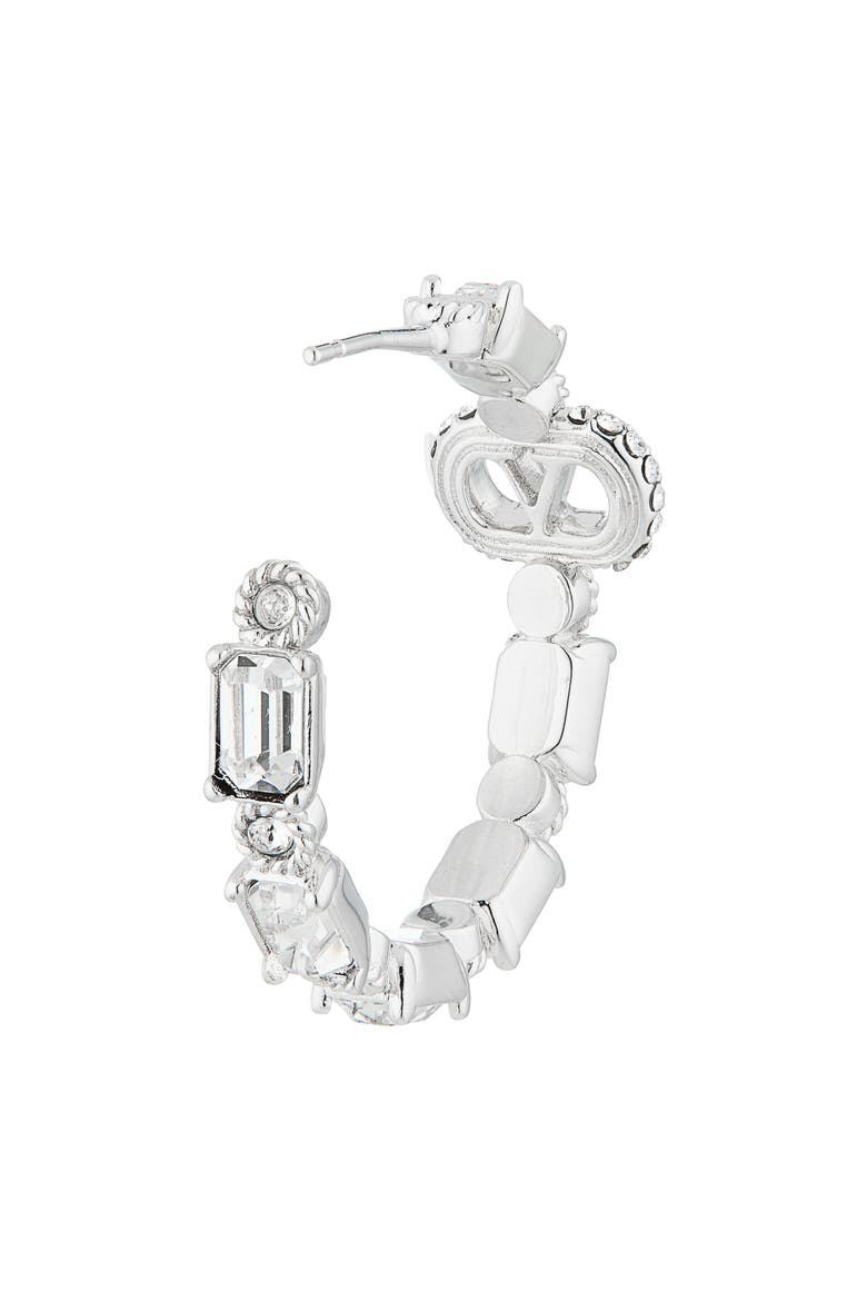 VLOGO Crystal Hoop Earrings, Alternate, color, CRYSTAL