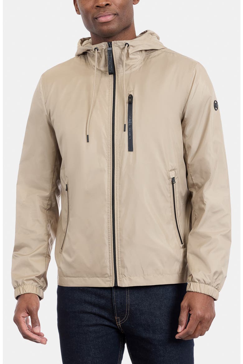 Hooded Windbreaker Jacket, Main, color, SAND