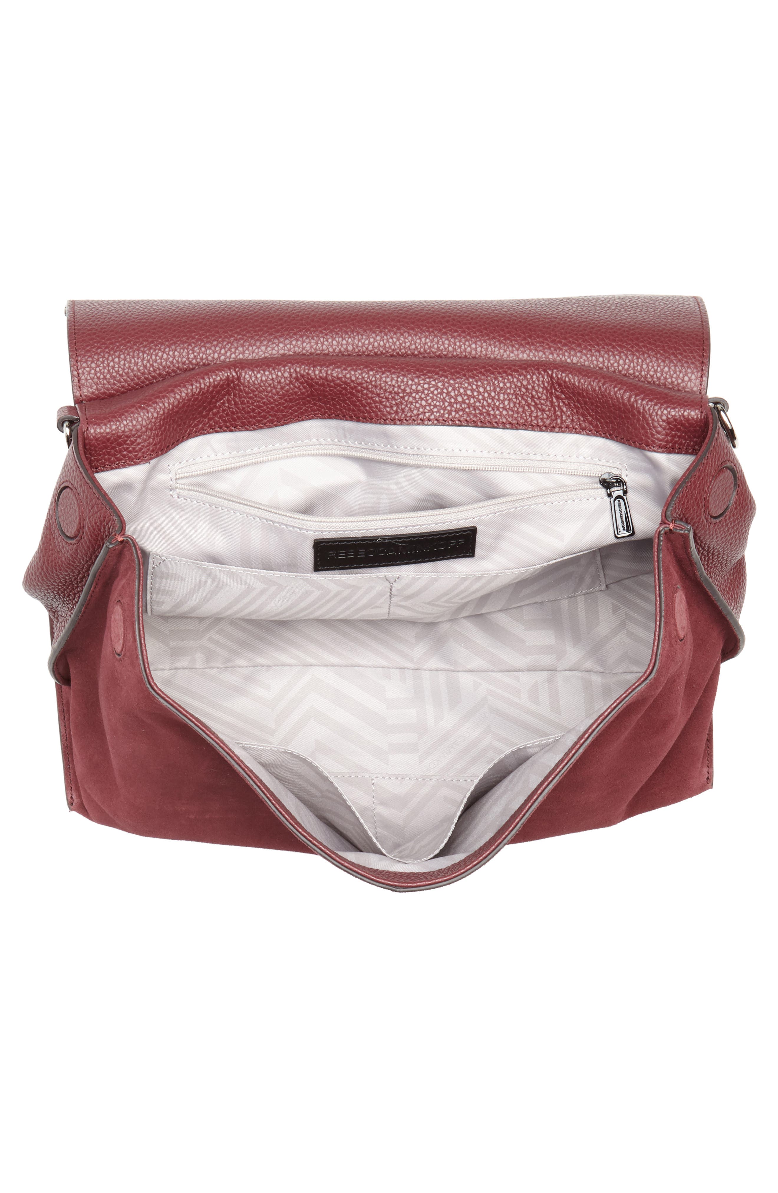Medium Keith Suede & Leather Satchel, Alternate, color, ACAI