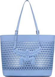 MCM Medium Himmel Shopper in Perforated Calfskin Leather
