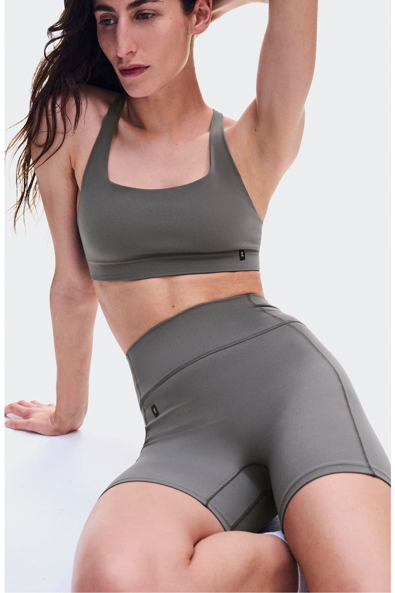 Studio High Waist Pocket Bike Shorts, Alternate, color, EMBER