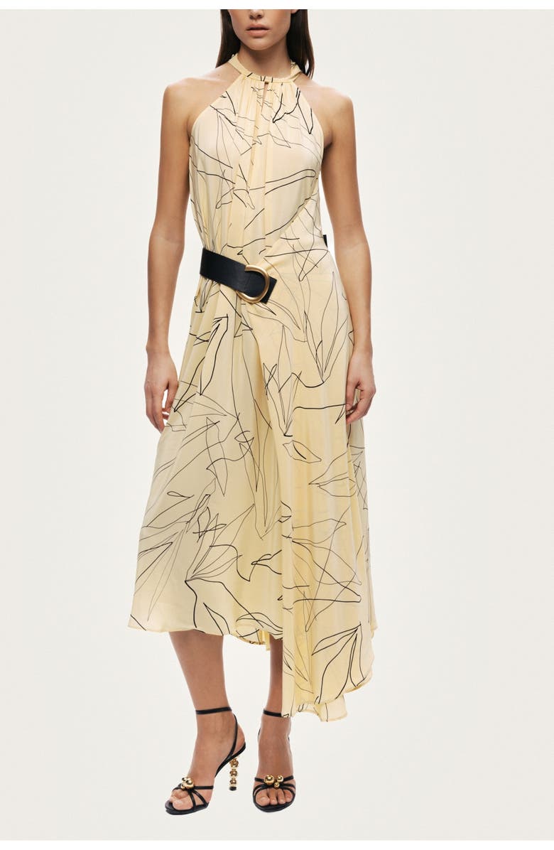 Nocturne Printed Halter Midi Dress, Alternate, color, Multi-Colored