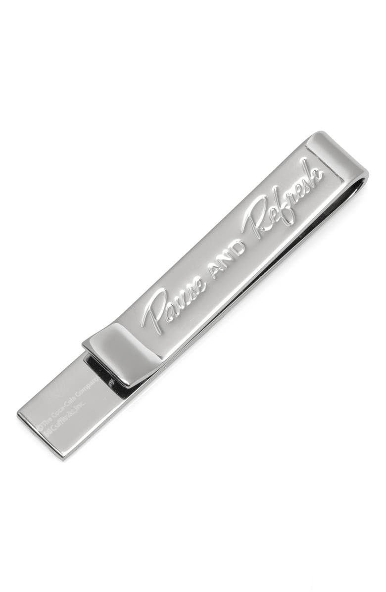 Cufflinks, Inc. Men's Coca-Cola Hidden Message Tie Bar, Alternate, color, Silver