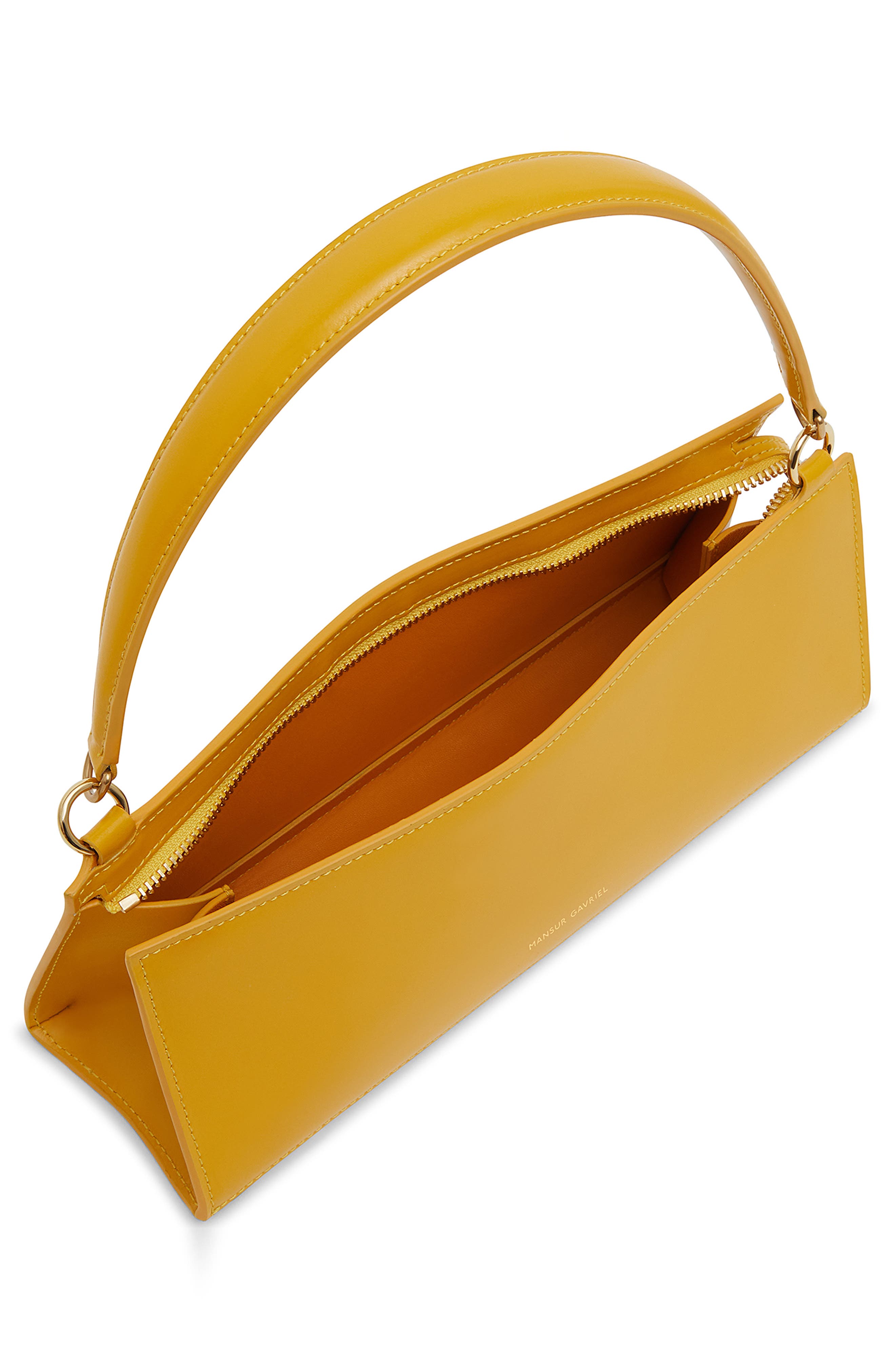 Pencil Case Leather Shoulder Bag, Alternate, color, GOLDEN YELLOW