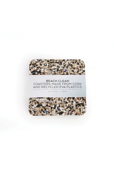 Beach Clean Square Coasters Set of 6