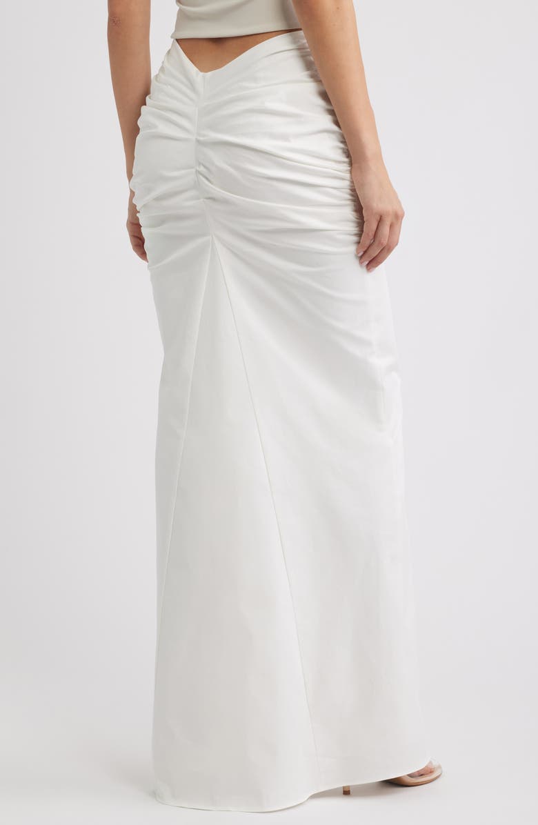 HOUSE OF CB Lyra Ruched V-Back Evening Maxi Skirt, Alternate, color, White