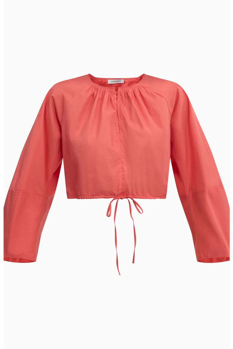 Brielle Cropped Poplin Top, Alternate, color, Coral Blush