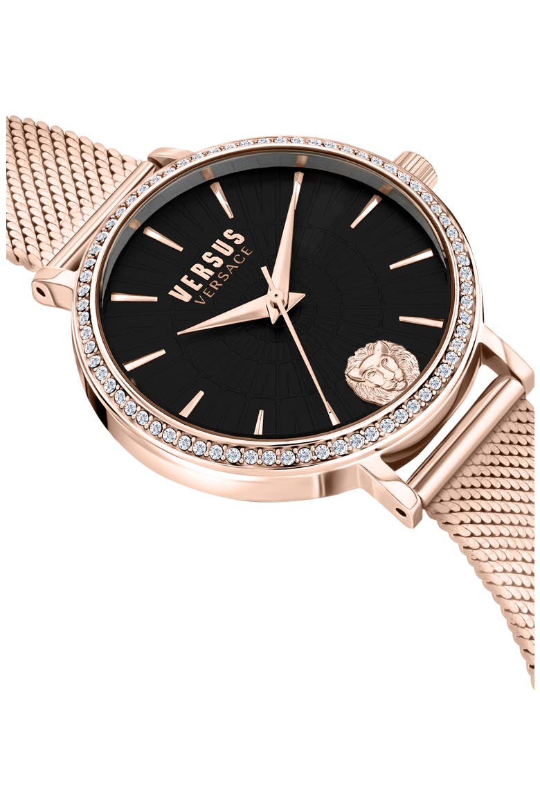 Mar Vista Crystal Mesh Strap Watch, 34mm, Alternate, color, ROSEGOLD